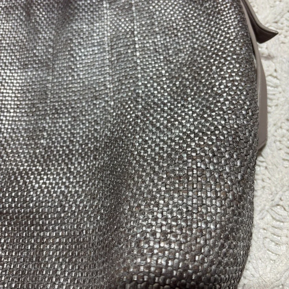 COLE HAAN Leather‎ Metallic Woven Shoulder Bag Hobo Bronze